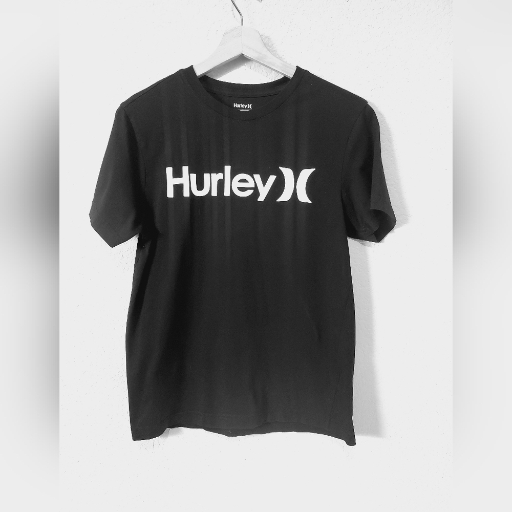 💚5/$25 Hurley Vintage Women's  Black Short Sleeve T  Shirt Top Size Small